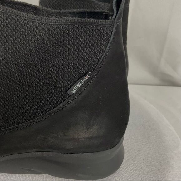 Mephisto Cyrene Black Boots Nubuck Leather Slip-On Sz 8 NEW Comfort - Picture 4 of 11